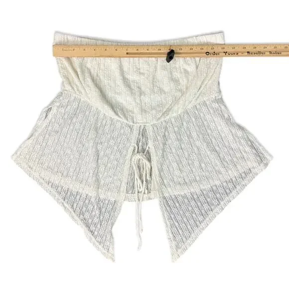 What Lo Wants White Flower Lace Elaine Bandeau Split Tie Front Tube Top size 3X - Picture 4 of 9